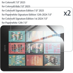 Kepuch paquet de 2 verre trempé protecteur d'écran pour kindle colorsoft/kids 2025/signature edition 1st 2024 2025, paperblanc 1