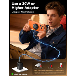 pour Chargeur MagSafe JSAUX 25W Qi2 Certifié, Chargeur sans Fil Magnétique pour iPhone 17 Air Pro Max/16/15/14/13/12 Series/AirP