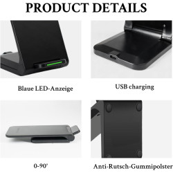 Chargeur à Induction Wireless Charger 15W, Chargeur Téléphone sans Fil Rapide, Station de Charge Inductive pour Samsung Galaxy S