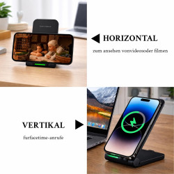 Chargeur à Induction Wireless Charger 15W, Chargeur Téléphone sans Fil Rapide, Station de Charge Inductive pour Samsung Galaxy S