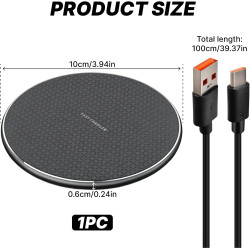 Chargeur sans Fil 15W Rapide – Pad Induction Ultra Fin – Compatible pour Phone 17/16/15/14/13/12, pour Sung Galaxy S25/S24/S23, 