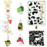 Herfair Lot de breloques pour accessoires Kindle, 1 pendentif décoratif & 3 bouchons anti-poussière USB C et 50 autocollants cha