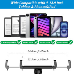 Plusacc télécommande tourner pour kindle – support à col de cygne pour tablette pour lire des livres électroniques, accessoire p