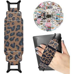 Accessoire kindle support 6-8 pouces, dragonne élastique motif léopard pour paperblanc 2025/fire tablet, 50 autocollants de lect