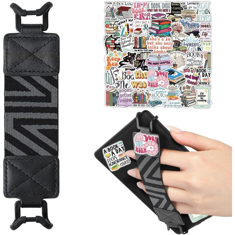 Dragonne Kindle, pour 6-8"" Kindle eReaders/Fire Tablette, Halteband Élastique Léger, Support à Doigt pour Kindle/Kobo/Sony, Noi