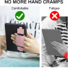 6-8 pouces support à doigt kindle rosa, bande élastique pour kindle paperblanc 2025/e-reader/fire tablet, 50 autocollants de lec
