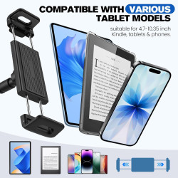 Support col de cygne pour Kindle avec télécommande RF, socle à 360° dans le lit et le canapé, avec Page Turner, accessoires pour