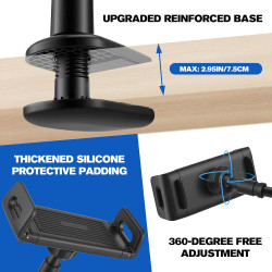 Support col de cygne pour Kindle avec télécommande RF, socle à 360° dans le lit et le canapé, avec Page Turner, accessoires pour