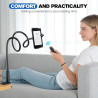 Support col de cygne pour Kindle avec télécommande RF, socle à 360° dans le lit et le canapé, avec Page Turner, accessoires pour