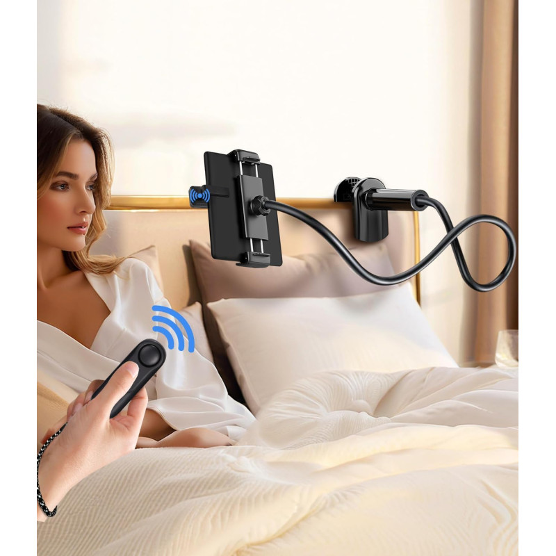 Support de Tablette pour la Lecture Kindle avec RF Télécommande Tourne Page, Support à col de Cygne avec Tourne, Accessoires pou