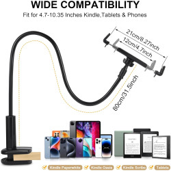 Support de Tablette pour la Lecture Kindle avec RF Télécommande Tourne Page, Support à col de Cygne avec Tourne, Accessoires pou
