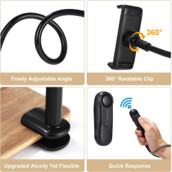 Support de Tablette pour la Lecture Kindle avec RF Télécommande Tourne Page, Support à col de Cygne avec Tourne, Accessoires pou