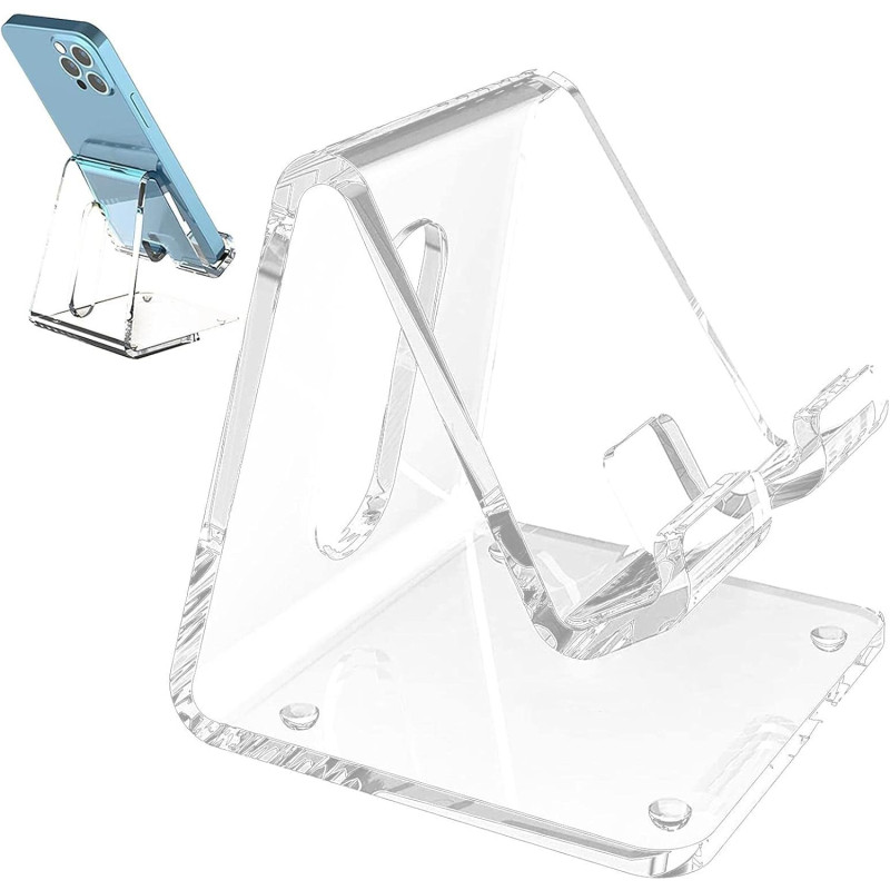 2 téléphone en Acrylique pour Bureau - téléphone Portable Transparent,téléphone Portable en Acrylique, Bureau, Table Chevet, Com