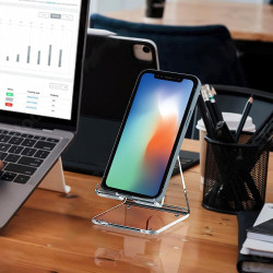 2 téléphone en Acrylique pour Bureau - téléphone Portable Transparent,téléphone Portable en Acrylique, Bureau, Table Chevet, Com