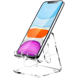 2 téléphone en Acrylique pour Bureau - téléphone Portable Transparent,téléphone Portable en Acrylique, Bureau, Table Chevet, Com