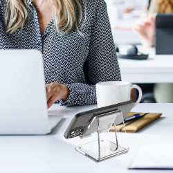 support de téléphone en Acrylique | Accessoire de Bureau Support de Téléphone Portable Transparent, Compatible