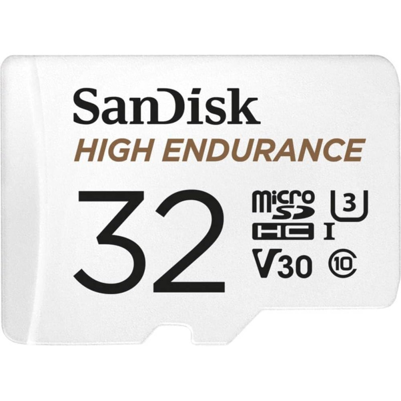 Sandisk high endurance video monitoring for dashcams & home monitoring 32 gb microsdhc memory card + sd adaptor, up to 100 mb/s 