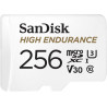 SanDisk 256 Go High Endurance carte microSDXC pour les caméras IP et les caméras embarquées + adaptateur SD jusqu'à 20 000 heure