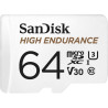 Sandisk high endurance video monitoring for dashcams & home monitoring 64 gb microsdxc memory card + sd adaptor, up to 100 mb/s 