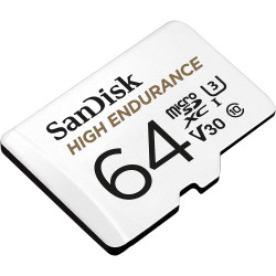 Sandisk high endurance video monitoring for dashcams & home monitoring 64 gb microsdxc memory card + sd adaptor, up to 100 mb/s 