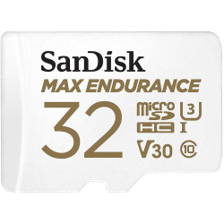 Sandisk max endurance video monitoring for dashcams & home monitoring 32 gb microsdhc memory card + sd adaptor 15,000 hours endu