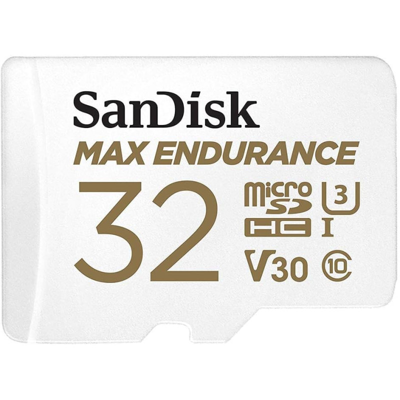 Sandisk max endurance video monitoring for dashcams & home monitoring 32 gb microsdhc memory card + sd adaptor 15,000 hours endu