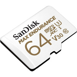 Sandisk max endurance video monitoring for dashcams & home monitoring 64 gb microsdxc memory card + sd adaptor 30,000 hours endu