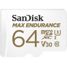 Sandisk max endurance video monitoring for dashcams & home monitoring 64 gb microsdxc memory card + sd adaptor 30,000 hours endu