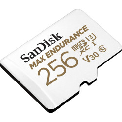 Sandisk max endurance video monitoring for dashcams & home monitoring 256 gb microsdxc memory card + sd adaptor 120,000 hours en