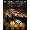 Snowkids 10K 8K Câble HDMI 48Gbps 2M 2PACK, Câble 2.1 HDMI 8K@60Hz 4K120Hz Ultra Haut Débit Cable 0,01ms HDR10+ eARC ARC HDCP 2.