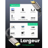 Southlight Câble HDMI 15 m,câble HDMI à fibre 4K@60 Hz,eARC HDR10 4:4 | 21:9, HDCP 2.2/2.3 Dolby,3D,VRR,Ethernet