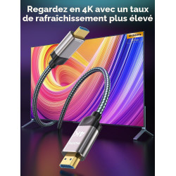 Southlight Câble HDMI 15 m,câble HDMI à fibre 4K@60 Hz,eARC HDR10 4:4 | 21:9, HDCP 2.2/2.3 Dolby,3D,VRR,Ethernet