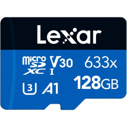 Lexar 633x Carte Micro SD 128 Go, Carte microSDXC UHS-I + Adaptateur SD, Jusqu'à 100 Mo/s en Lecture, A1, C10, U3, V30, Carte TF