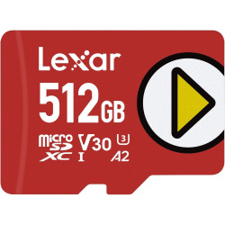 Lexar Play Carte Micro SD 512 Go, Carte microSDXC UHS-I, Jusqu'à 150 Mo/s en Lecture, Carte TF Compatible avec Nintendo Jeux Swi