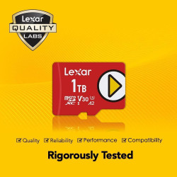 Lexar Play Carte Micro SD 512 Go, Carte microSDXC UHS-I, Jusqu'à 150 Mo/s en Lecture, Carte TF Compatible avec Nintendo Jeux Swi