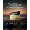 Lexar or carte micro sd 256go, carte mémoire flash microsdxc uhs-ii, carte microsd v60, u3, a1, c10, lecture jusqu'à 280mo/s, po