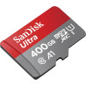 Sandisk ultra 400gb microsdxc memory card + sd adapter with a1 app performance up to 120 mb/s, class 10, u1, rouge/grey
