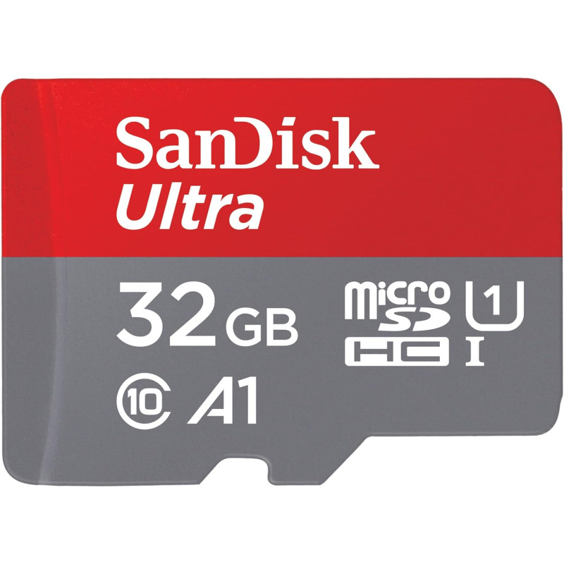 Sandisk ultra 32 gb microsdhc memory card + sd adapter with a1 app performance up to 120 mb/s, class 10, u1, sdsqua4-032g-gn6ma 
