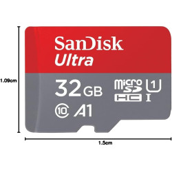 Sandisk ultra 32 gb microsdhc memory card + sd adapter with a1 app performance up to 120 mb/s, class 10, u1, sdsqua4-032g-gn6ma 