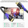 Câble HDMI 8K/60HZ 3m (HDMI 2.1, 48 Gbit/s) Connecteurs Plaqués or Ultra Haut Débit, Retour Audio Ethernet, Compatible avec Blu 