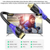 Câble HDMI 4K/60HZ 15m (HDMI 2.0, 18 Gbit/s) Connecteurs Plaqués or Ultra Haut Débit, Retour Audio Ethernet, Compatible avec Blu