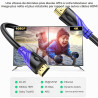 Câble HDMI 4K/60HZ 30m (HDMI 2.0, 18 Gbit/s) Connecteurs Plaqués or Ultra Haut Débit, Retour Audio Ethernet, Compatible avec Blu