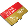SANDISK Extreme Carte microSDHC UHS-I + SD Adapter, 1 to (Jusqu’à 245 Mo/s en Lecture et 170 Mo/s en écriture, vidéo 5.3K, C10, 
