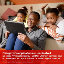 SANDISK Ultra Carte microSDXC UHS-I + SD Adapter, 1.5 to (Vitesses de Transfert Jusqu’à 195 Mo/s, vidéos en Full HD, V10, U1, C1
