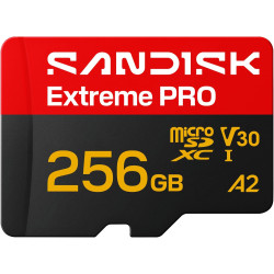 SANDISK Extreme Pro Carte UHS-I microSD + SD Adapter, 256 Go (Vitesses de Lecture allant Jusqu’à 250 Mo/s et d’écriture Jusqu’à 