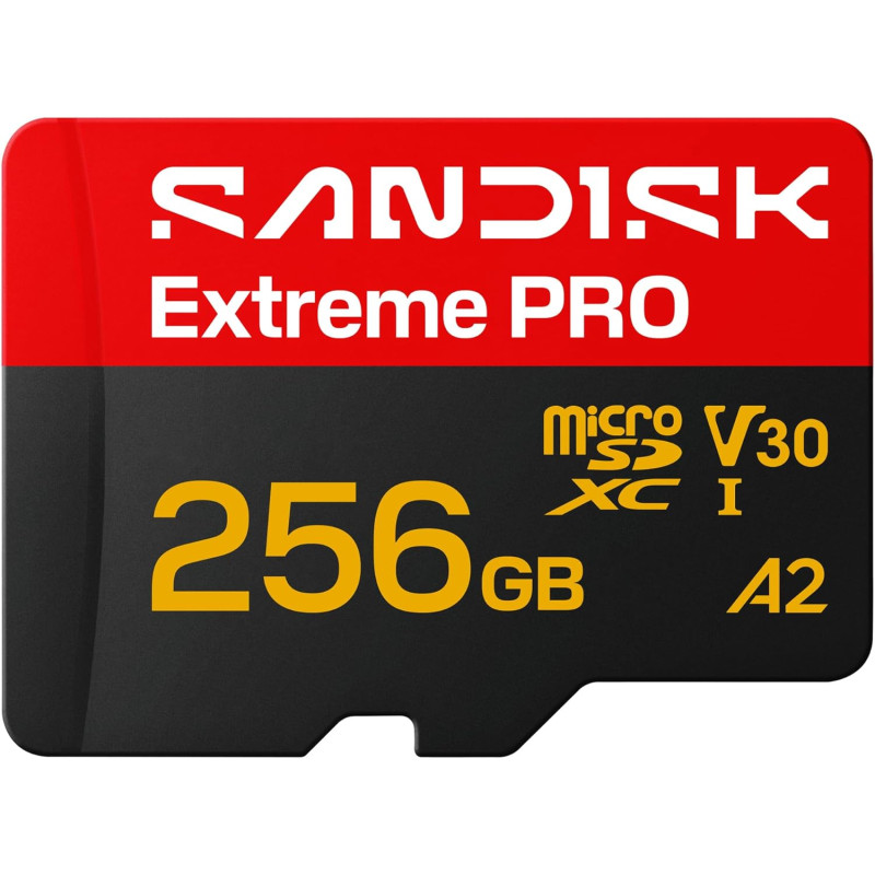 SANDISK Extreme Pro Carte UHS-I microSD + SD Adapter, 256 Go (Vitesses de Lecture allant Jusqu’à 250 Mo/s et d’écriture Jusqu’à 