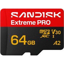 SANDISK Extreme Pro Carte microSD 64 Go, UHS-I + SD Adapter (Jusqu’à 200 Mo/s Vitesses de Lecture et Jusqu’à 90 Mo/s d’écriture,