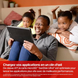 SANDISK Ultra Carte microSDXC 128 Go, UHS-I + SD Adapter (Jusqu’à 195 Mo/s Vitesses de Transfert, vidéos en Full HD, V10, U1, C1