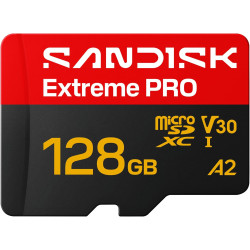 SANDISK Extreme Pro Carte UHS-I microSD + SD Adapter, 128 Go (Vitesses de Lecture allant Jusqu’à 250 Mo/s et d’écriture Jusqu’à 