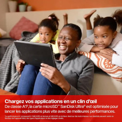 SANDISK Ultra Carte microSDXC UHS-I + SD Adapter, 1 to (Vitesses de Transfert Jusqu’à 195 Mo/s, vidéos en Full HD, V10, U1, C10,